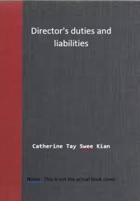 Image of Director's duties and liabilities : including insider trading