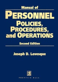 Image of Manual of personnel policies, procedures and opera